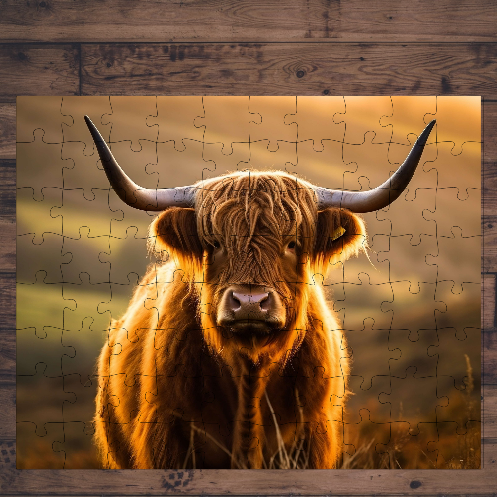 🧩 Casse-tête sublimé - Vache Highland