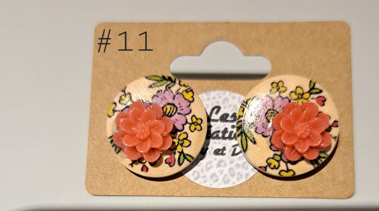 Boucle d'oreille fleur moyen
