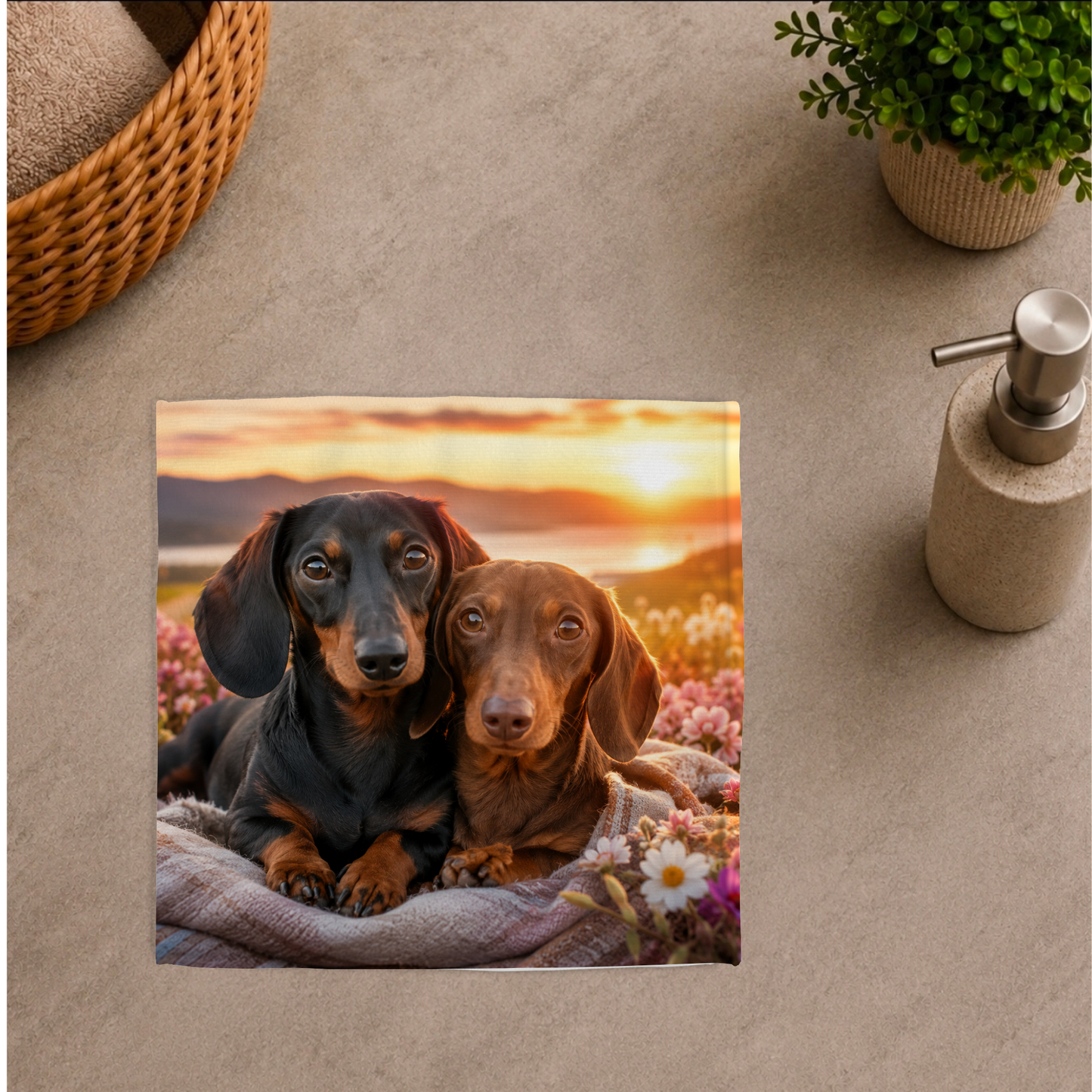 Débarbouillette ultra douce - Chien saucisse