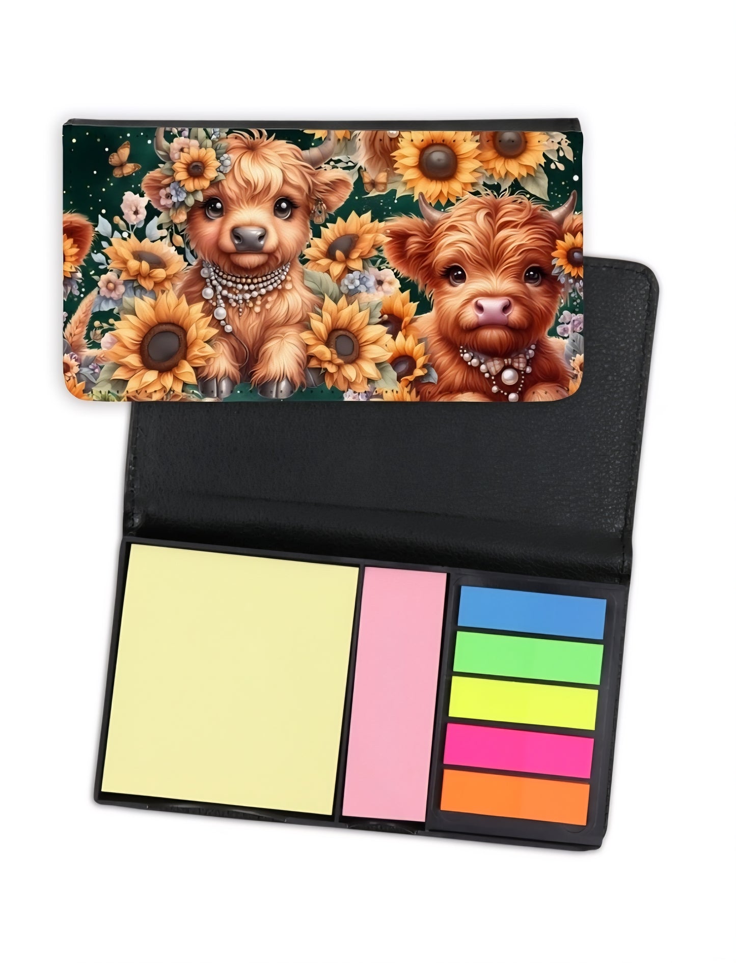 Étui post-it - Vache et tournesol