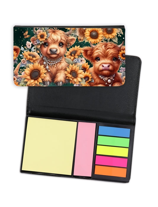 Étui post-it - Vache et tournesol