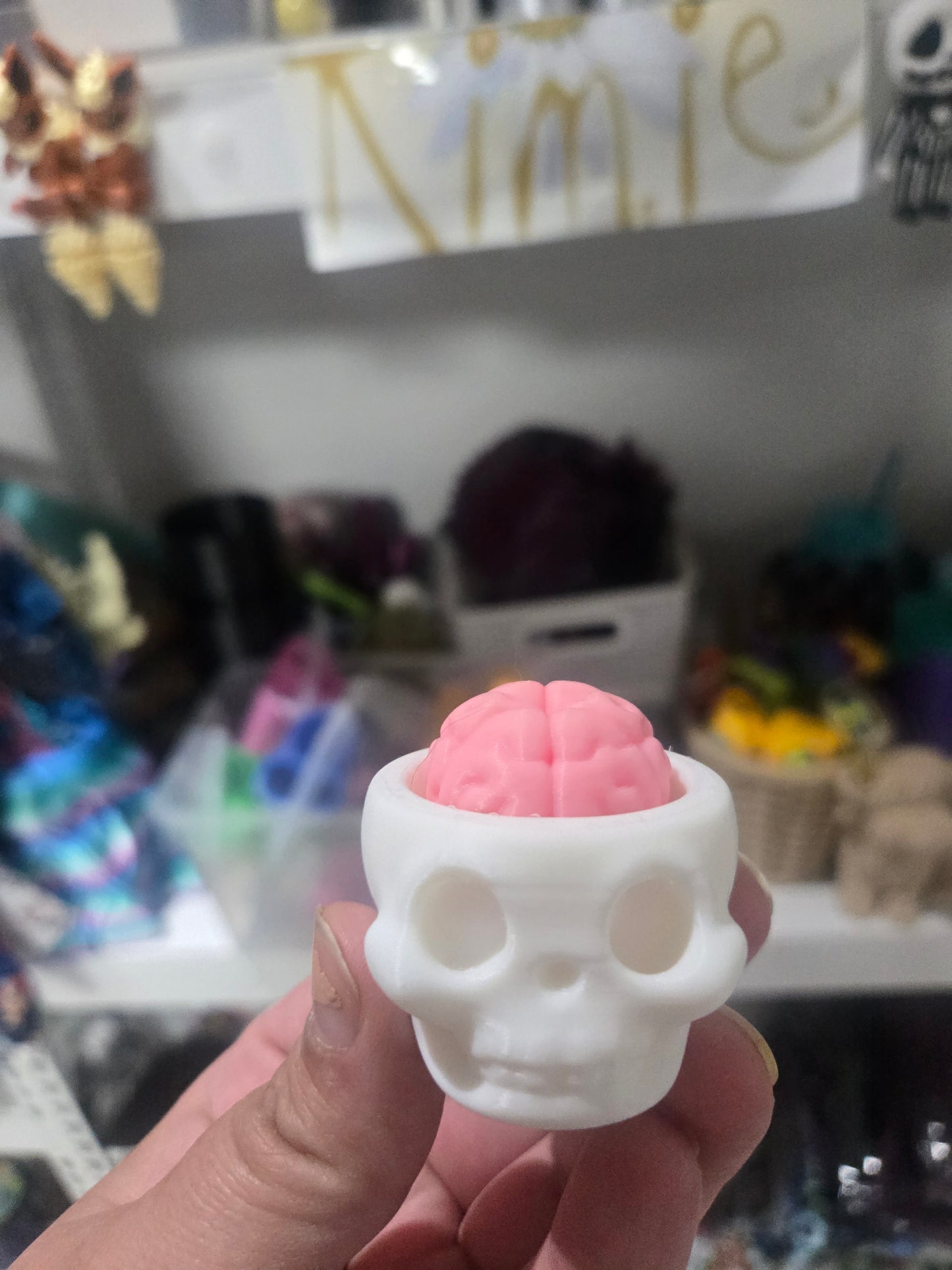 🧠💀 Cliqueur anti-stress – Cerveau & crâne | Flexi Poly