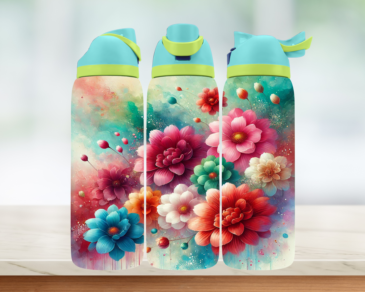 Bouteille style Owala - Douces fleurs