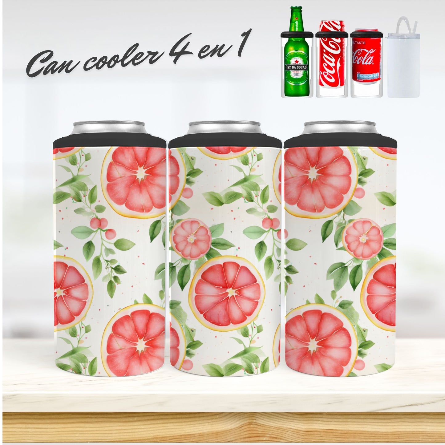 CAN COOLER 4 en 1 - Pamplemousse