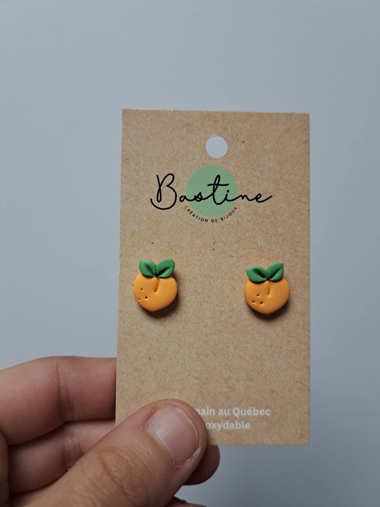 Pêche - Boucles d'oreilles studs en argile polymère acier inoxydable hypoallergène