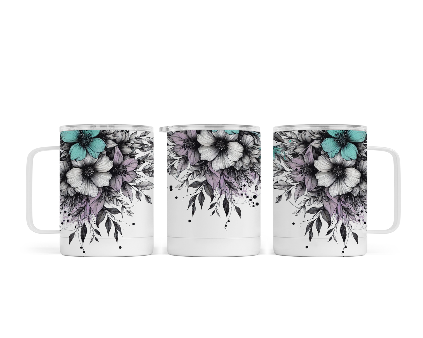 Tasse isotherme - Fleurs