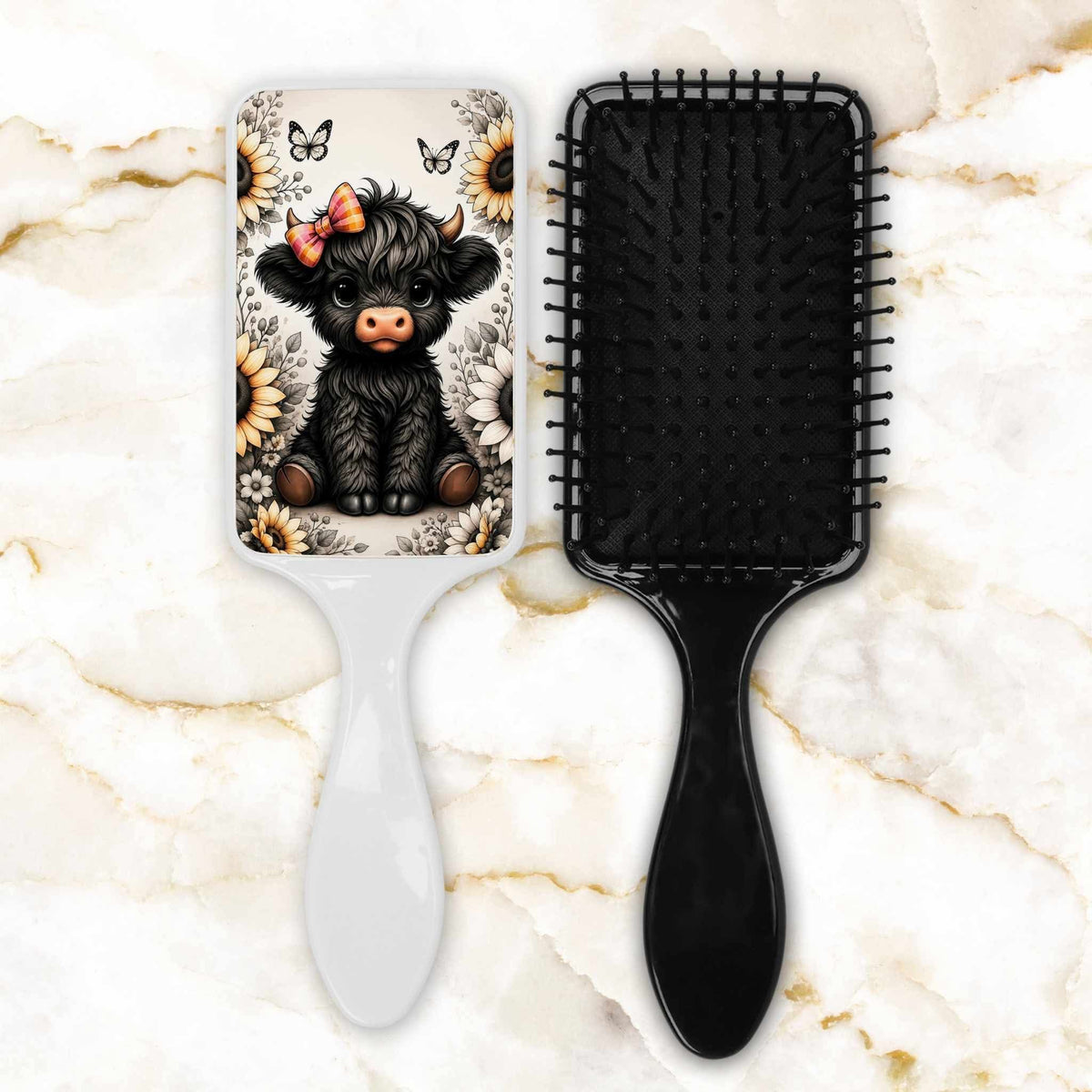 Brosse à cheveux - Vache noire