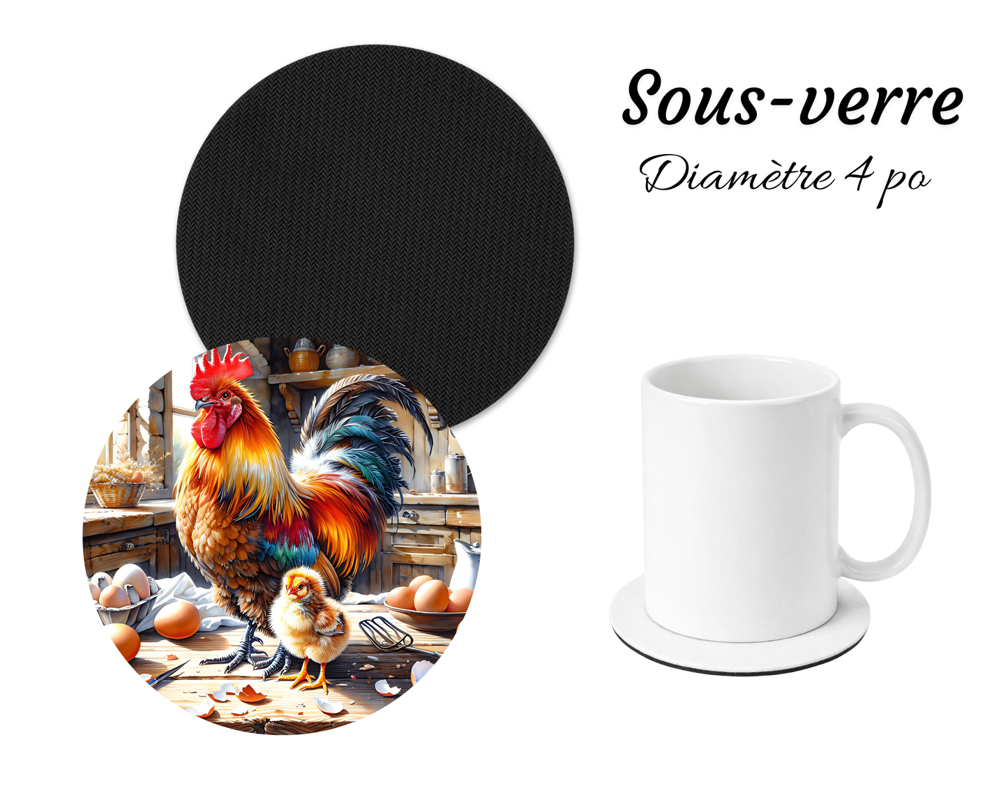 Sous-verre - Coq
