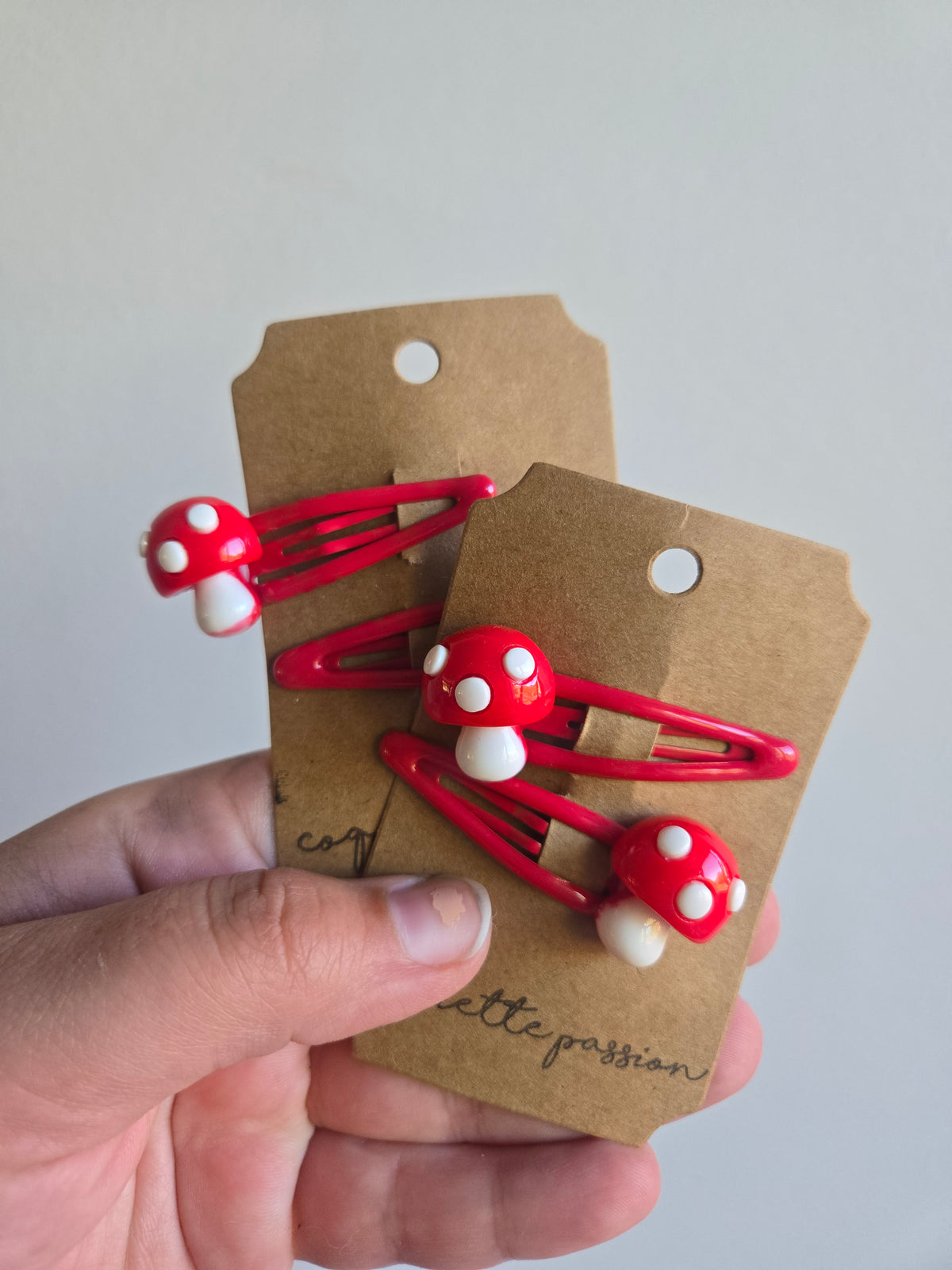 Barrette - champignon rouge