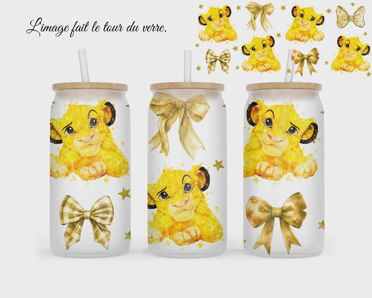 🥤 Verre givré sublimé – lion
