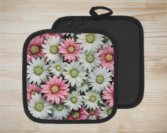 ✨️ Sous-plat sublimé - Marguerites rose et blanche