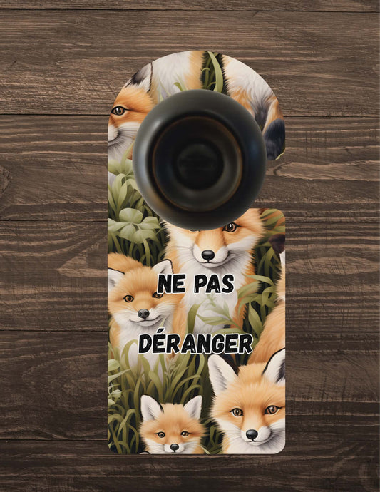 🪝 Accroche-porte personnalisé – Ne pas déranger renards
