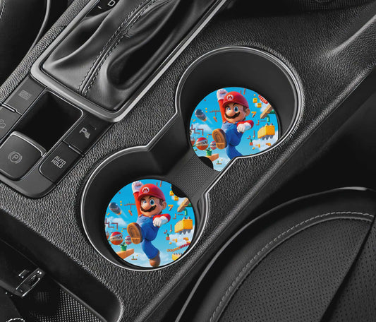 Sous-verre auto - personnage rouge jeux vidéo