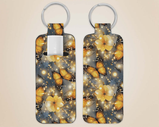 Porte-clé avec pochette - papillon jaune