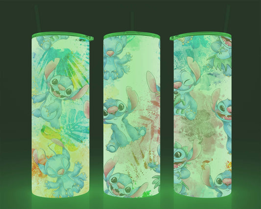 Verre isotherme -  (allume dans le noir) personnage bleu