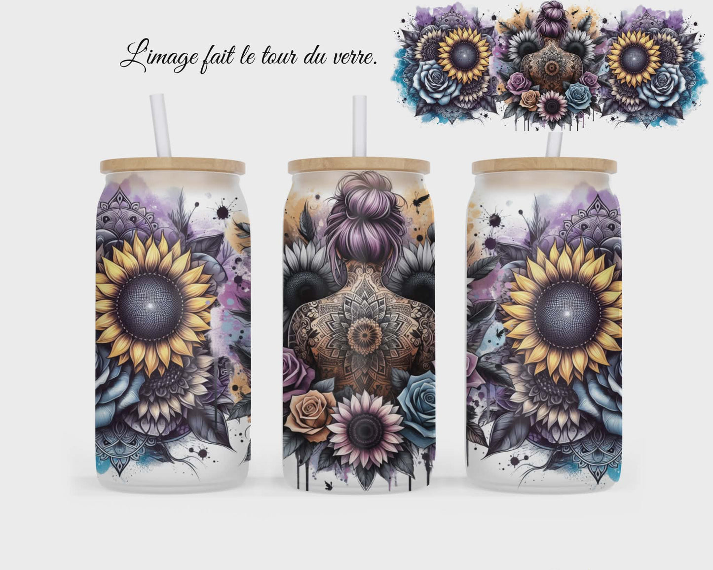 🥤 Verre givré sublimé – fille de dos