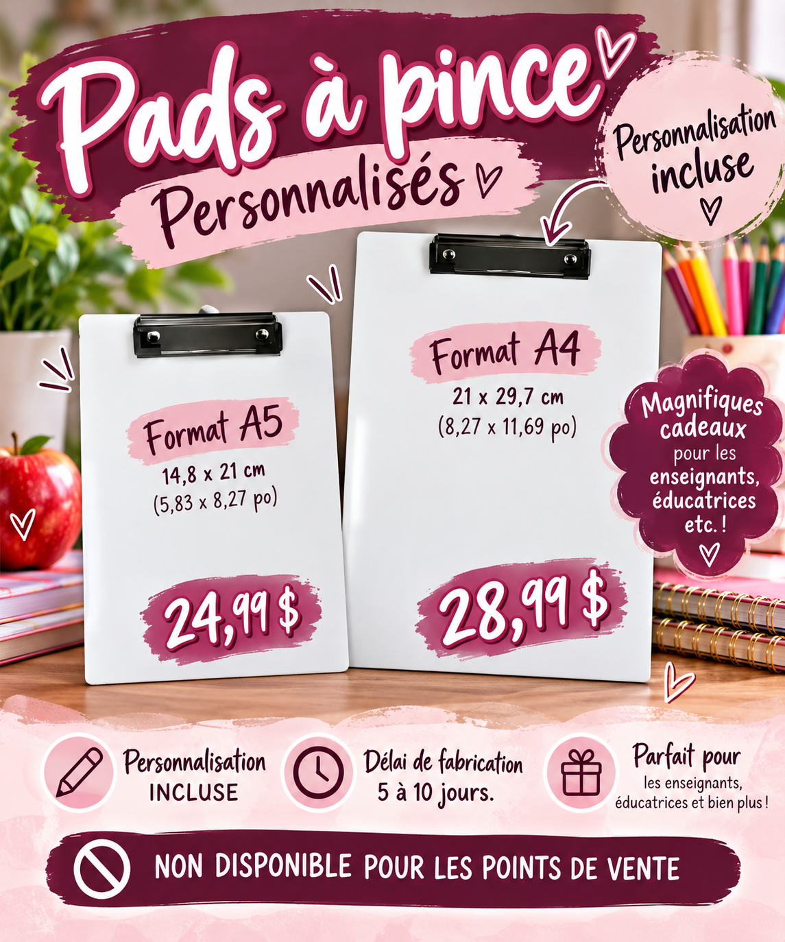 Pad à pinces personnalisée