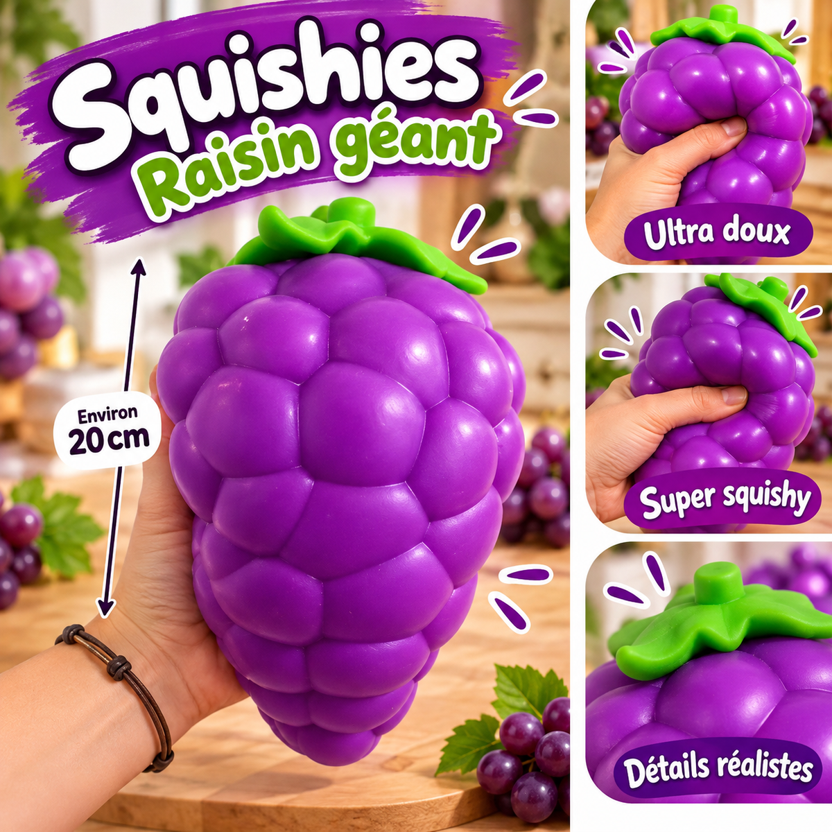 Squishies GÉANT - Raisin