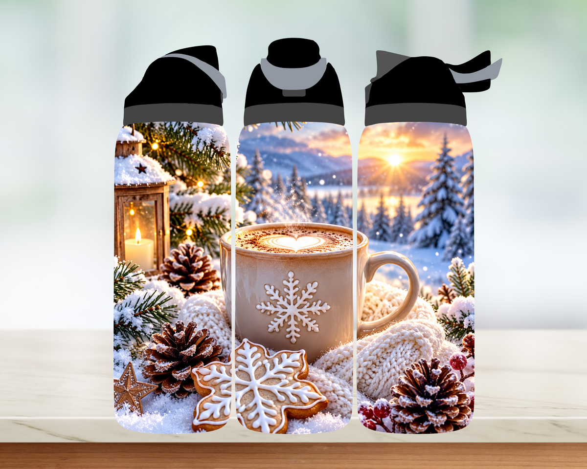 Bouteille style Owala 🎄 Collection d'hiver (24 OZ)