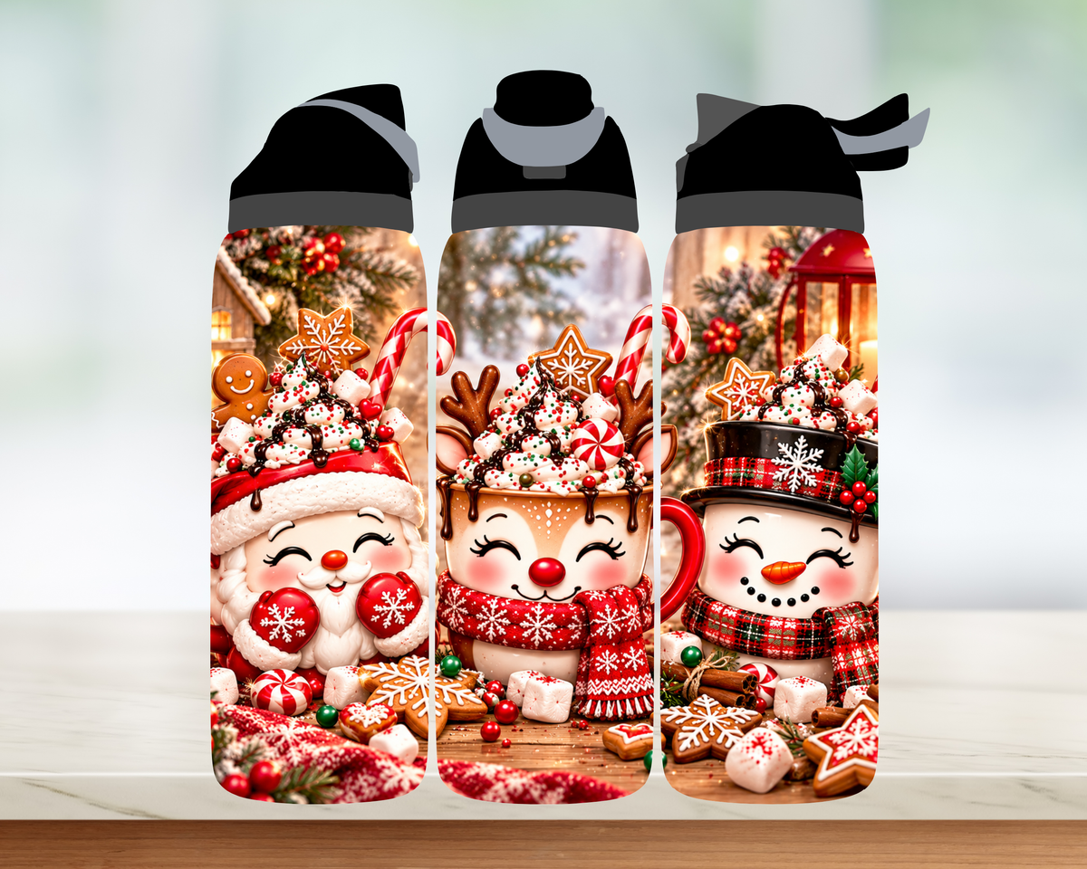 Bouteille style Owala 🎄 Collection d'hiver (24 OZ)