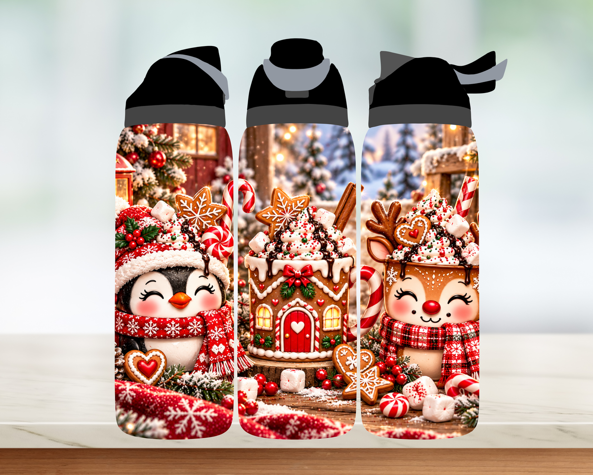 Bouteille style Owala 🎄 Collection d'hiver (24 OZ)