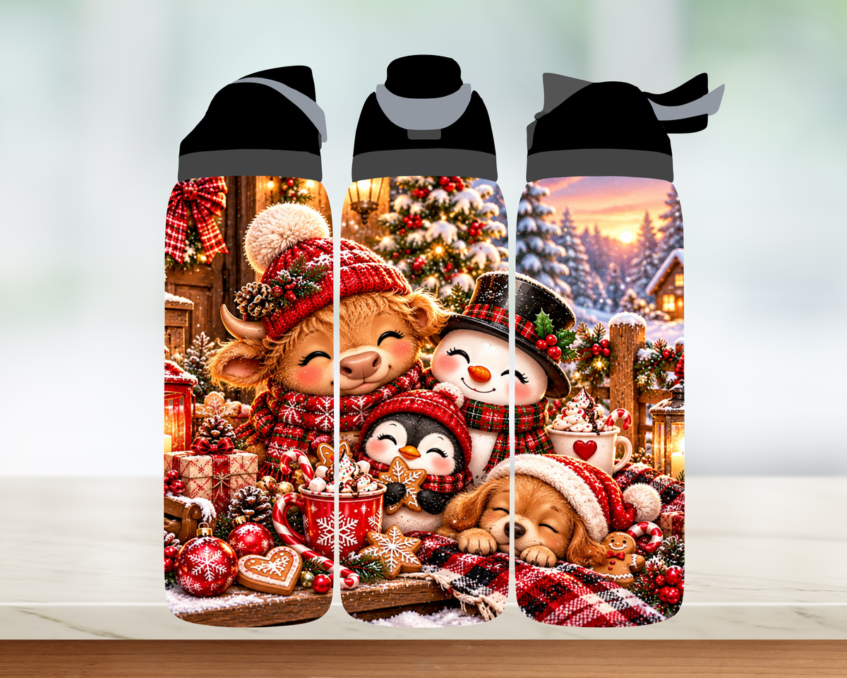 Bouteille style Owala 🎄 Collection d'hiver (24 OZ)