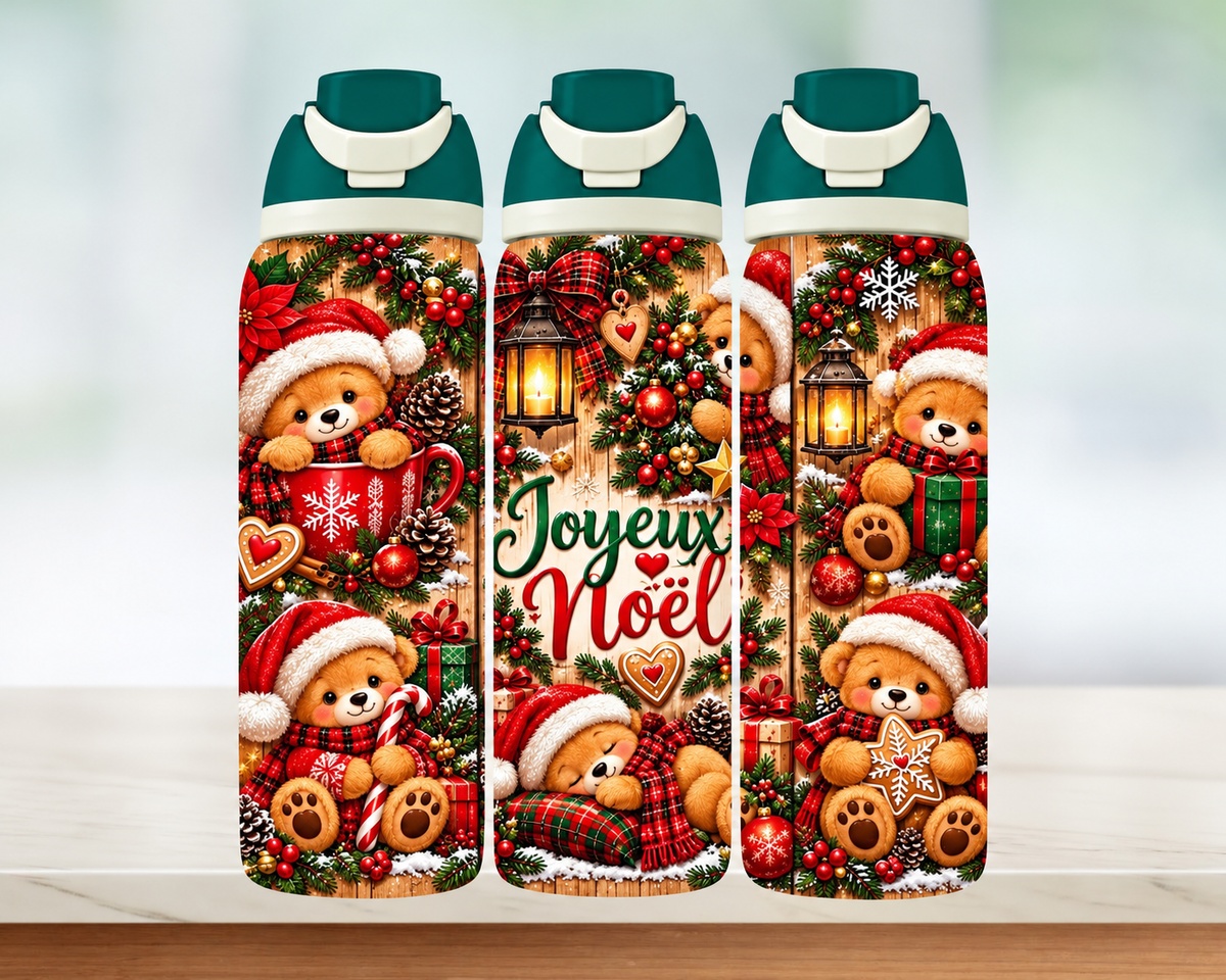 Bouteille style Owala 🎄 Collection d'hiver (24 OZ)