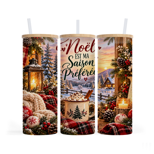 Verre givré 25 oz - Noël est ma saison préférée