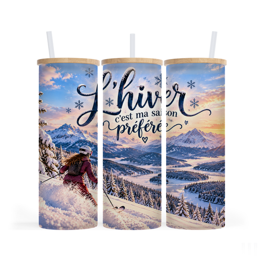 Verre givré 25 oz - L'hiver est ma saison préférée