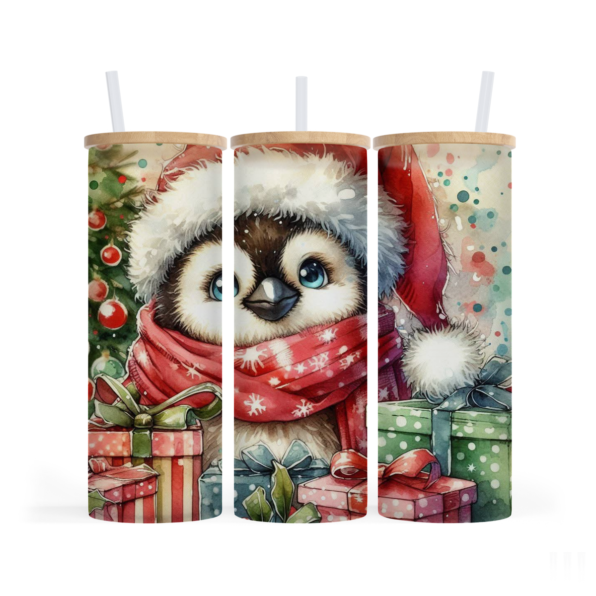 Verre givré 25 oz - Pingouin festif