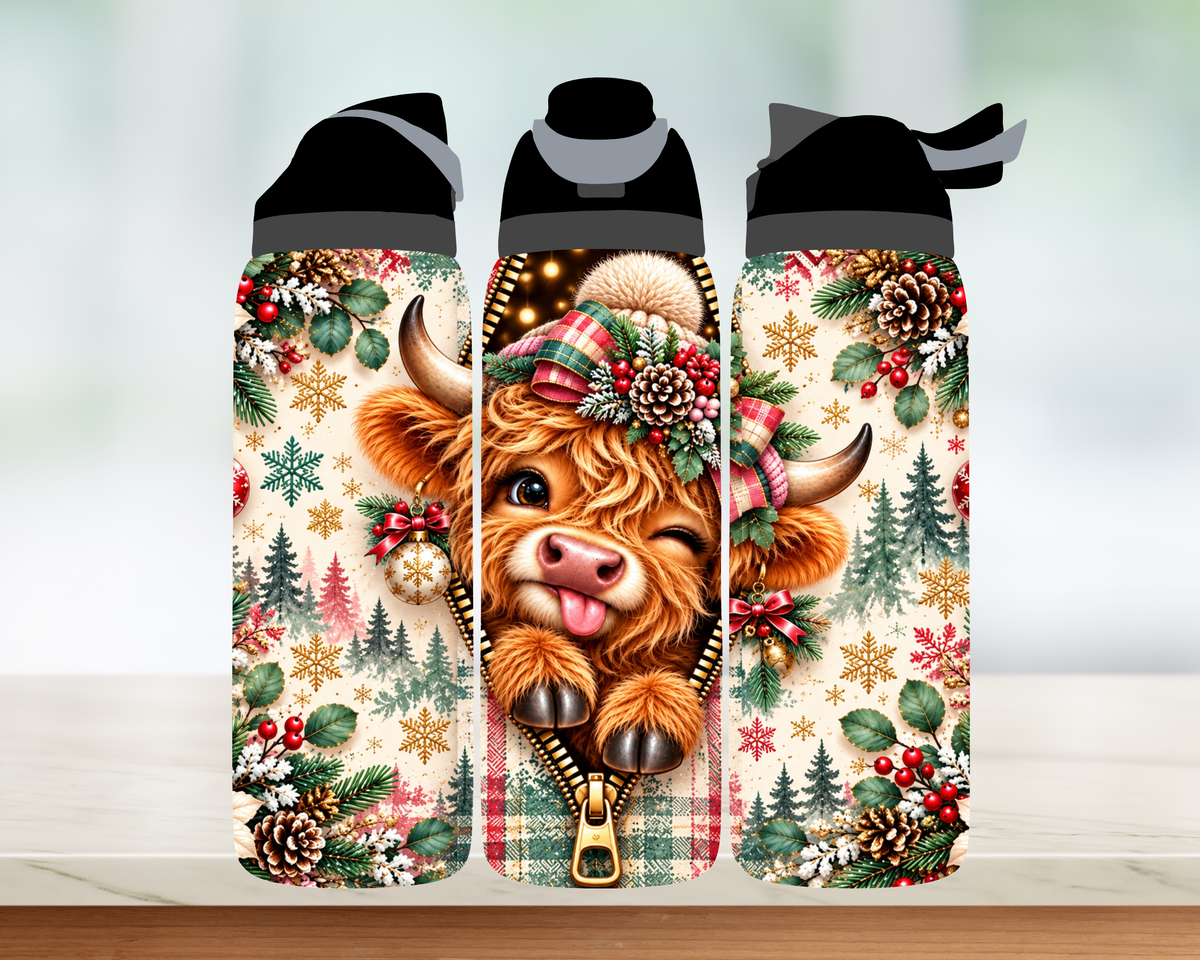Bouteille style Owala 🎄 Collection d'hiver (24 OZ)