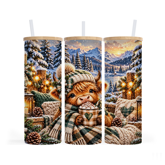 Verre givré 25 oz - Vache doudou tuque
