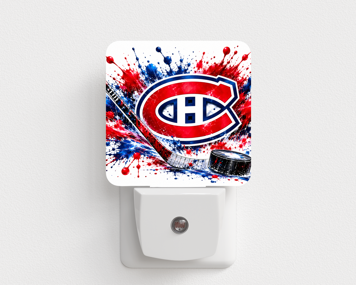 Veilleuse - Hockey, rouge, bleu, blanc