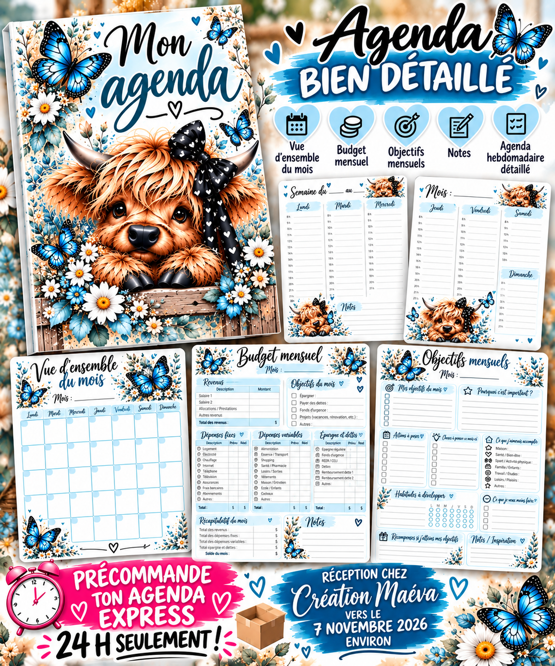AGENDA NON-DATÉ - VACHE