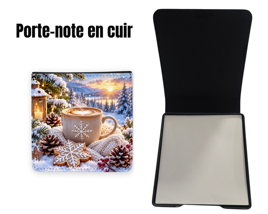 📝 Porte-notes en cuir personnalisable - Tasse Café