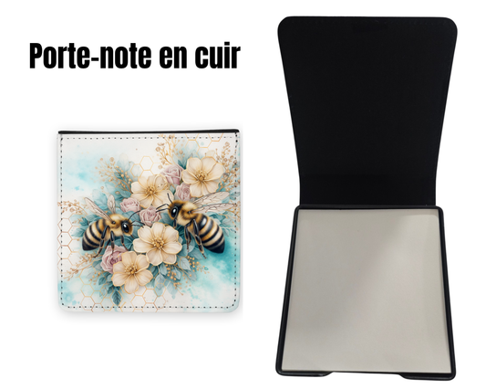 📝 Porte-notes en cuir personnalisable - Abeilles