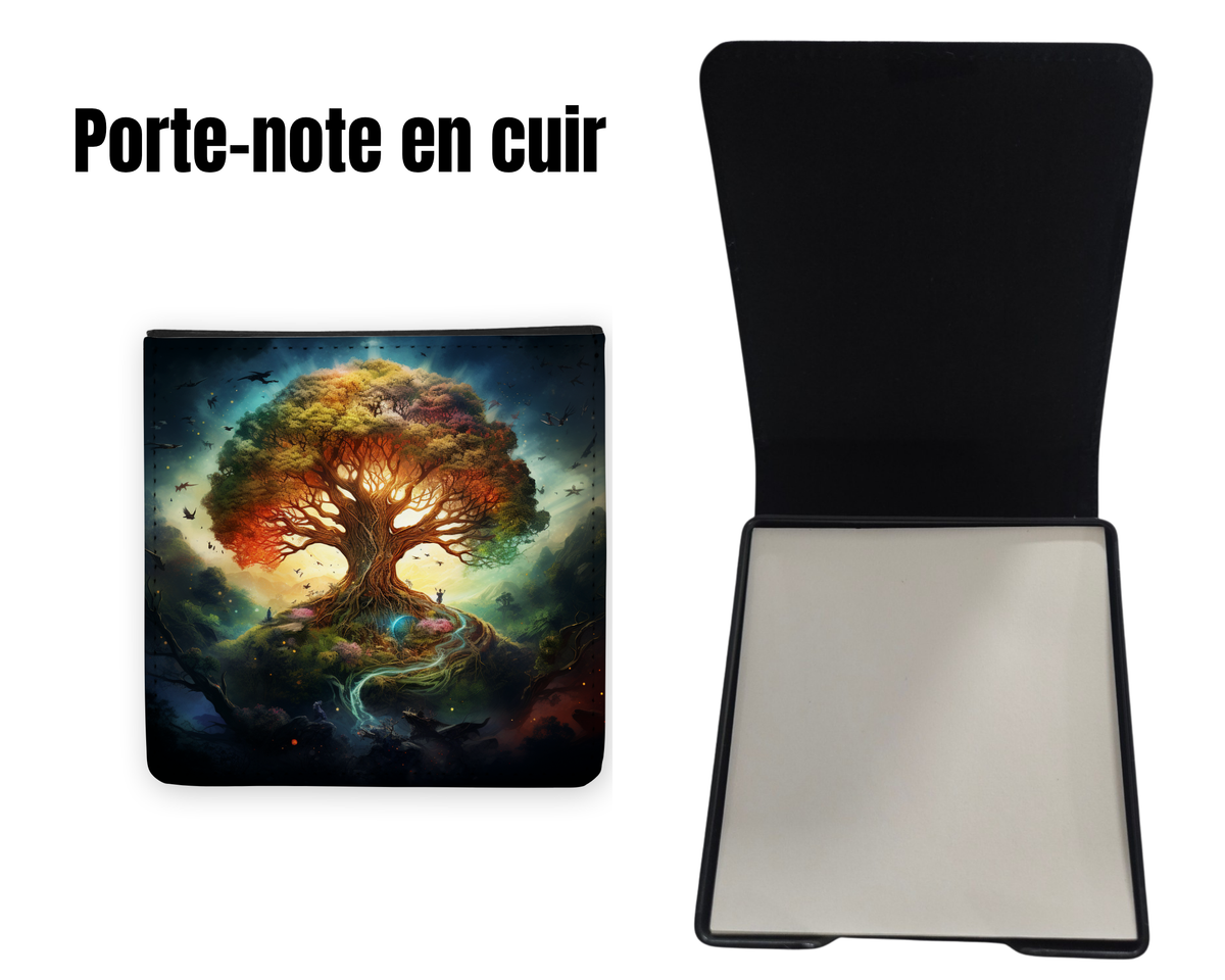 📝 Porte-notes en cuir personnalisable - arbre de vie.v.2