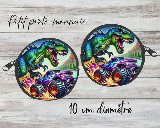 ✨ Petit porte-monnaie sublimé – Dino truck