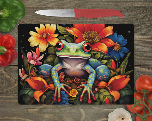 Planche de service - Grenouille fleuri