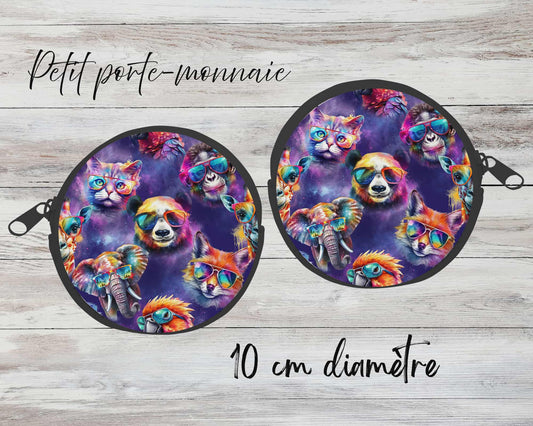 ✨ Petit porte-monnaie sublimé – animaux lunettes