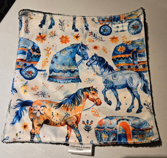 Débarbouillette - cheval et carosse