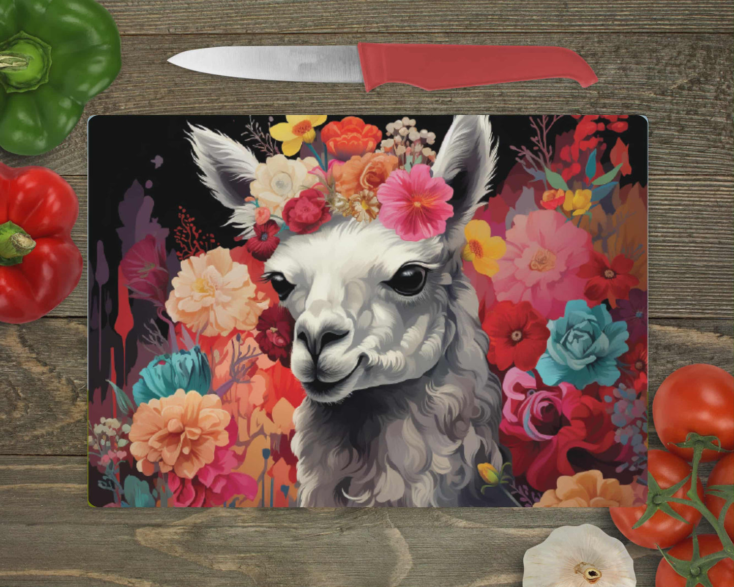 Planche de service - Lama fleuri