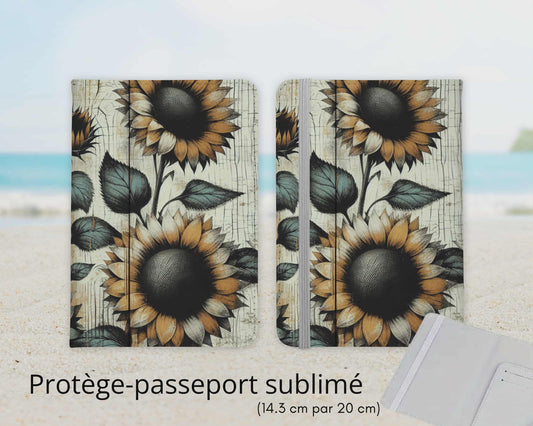 Protège-passeport sublimé - Tournesols