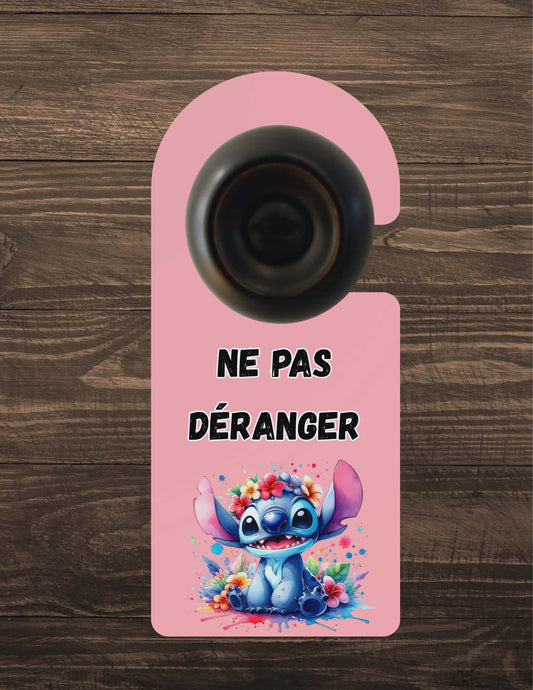 🪝 Accroche-porte personnalisé – Ne pas déranger personnage bleu