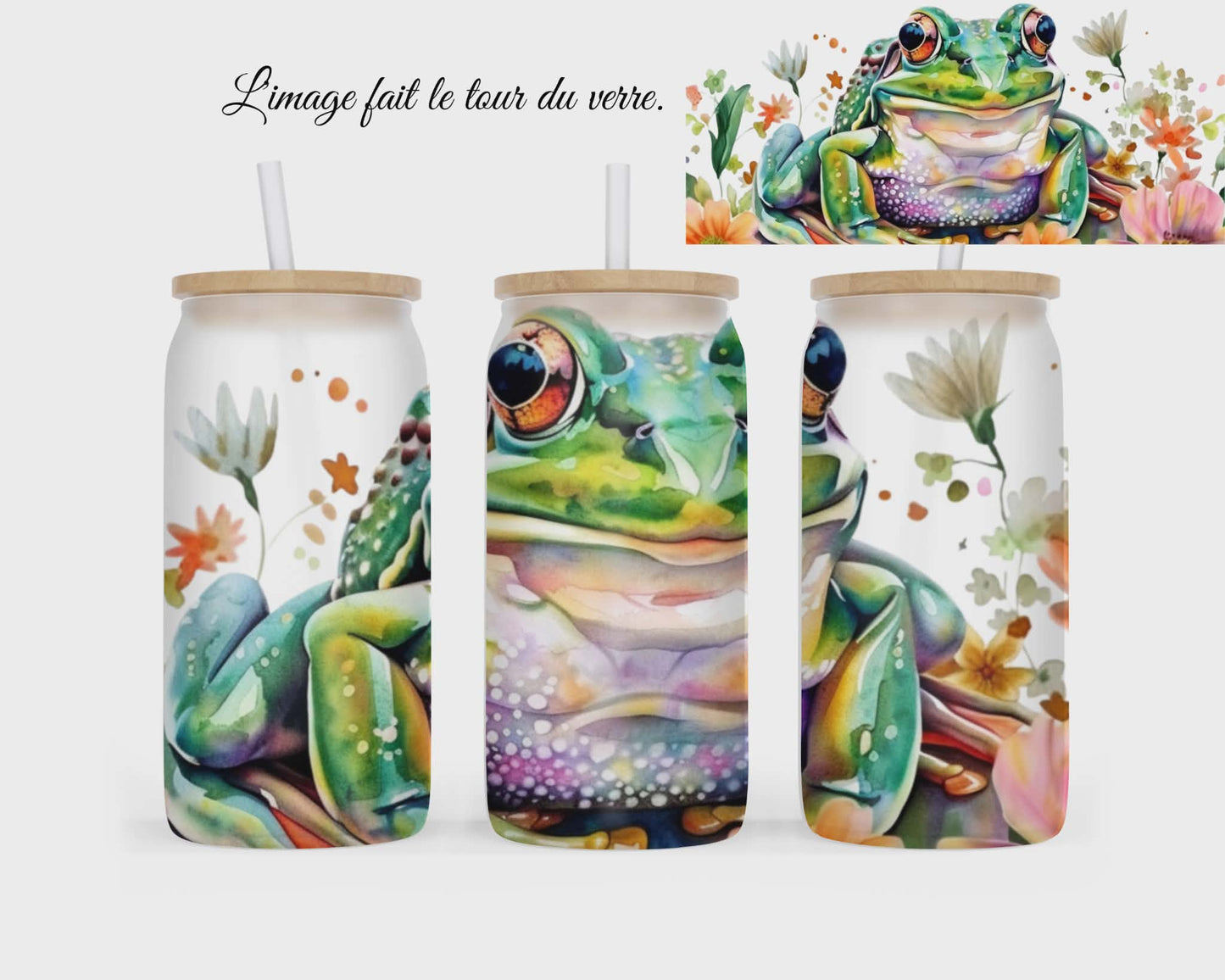 🥤 Verre givré sublimé – grenouille