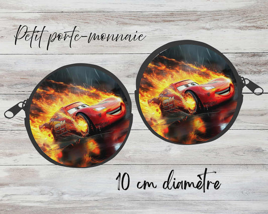 ✨ Petit porte-monnaie sublimé – voiture rapide rouge