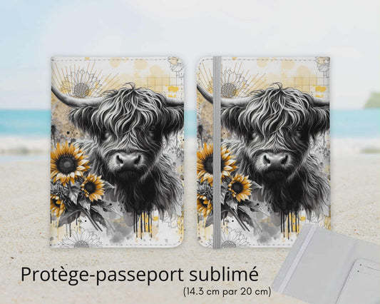 Protège-passeport sublimé - Vache Highland 2