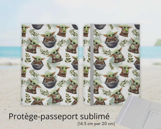 Protège-passeport sublimé - Personnage vert