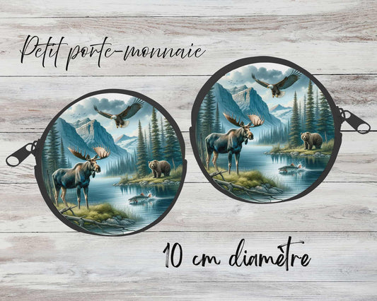 ✨ Petit porte-monnaie sublimé – orignal et aigle