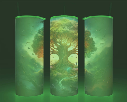 Verre isotherme -  (allume dans le noir) arbre